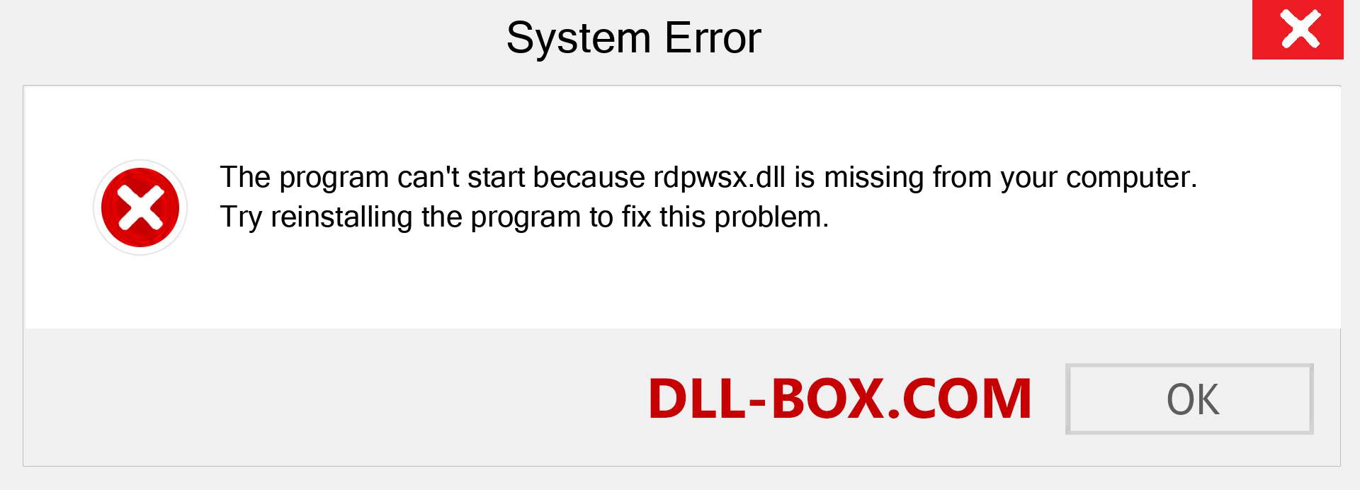  rdpwsx.dll file is missing?. Download for Windows 7, 8, 10 - Fix  rdpwsx dll Missing Error on Windows, photos, images
